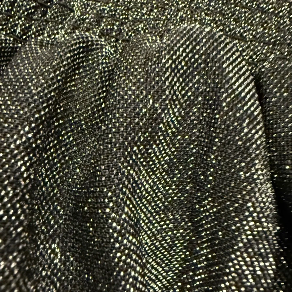 NWT Ramy Brook Pleated Athena Pants Black with Silver Metallic Knit Wide-Leg - Picture 5 of 8